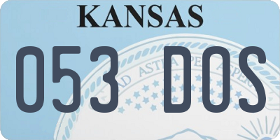 KS license plate 053DOS