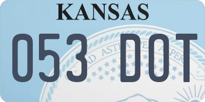 KS license plate 053DOT