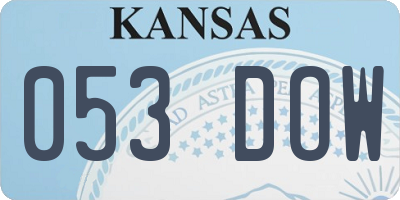 KS license plate 053DOW