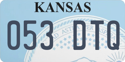 KS license plate 053DTQ