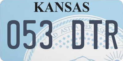 KS license plate 053DTR