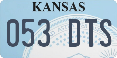 KS license plate 053DTS