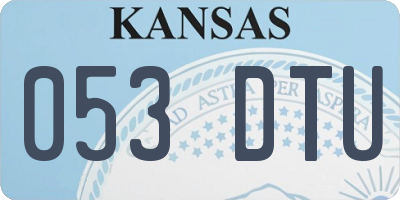 KS license plate 053DTU