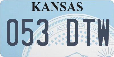 KS license plate 053DTW