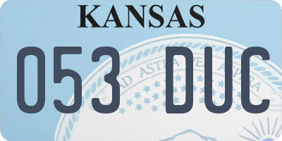 KS license plate 053DUC