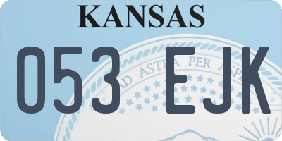 KS license plate 053EJK