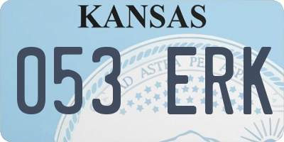 KS license plate 053ERK