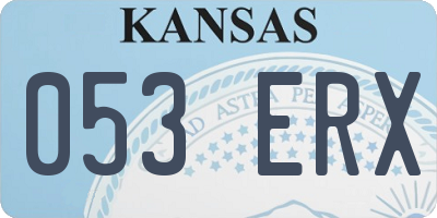 KS license plate 053ERX