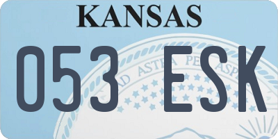 KS license plate 053ESK