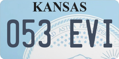 KS license plate 053EVI