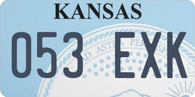 KS license plate 053EXK