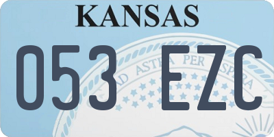 KS license plate 053EZC