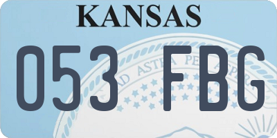 KS license plate 053FBG