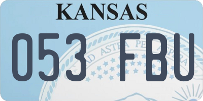 KS license plate 053FBU