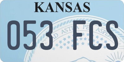 KS license plate 053FCS