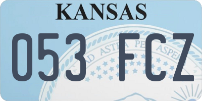KS license plate 053FCZ