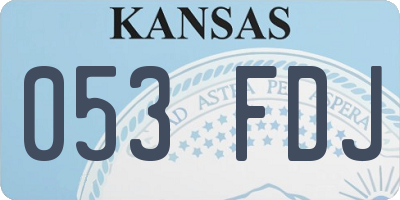 KS license plate 053FDJ