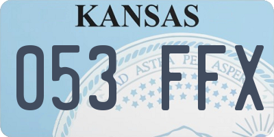 KS license plate 053FFX
