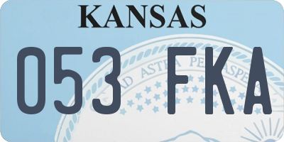 KS license plate 053FKA