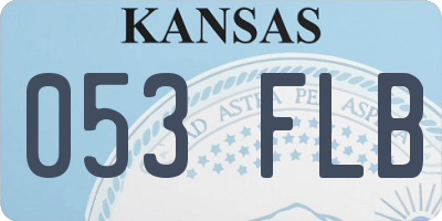 KS license plate 053FLB