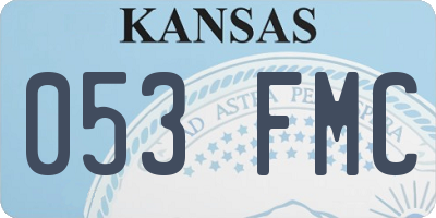 KS license plate 053FMC