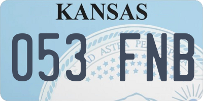 KS license plate 053FNB