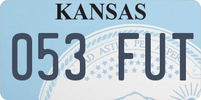 KS license plate 053FUT