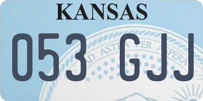 KS license plate 053GJJ