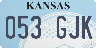 KS license plate 053GJK