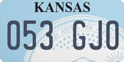KS license plate 053GJO