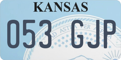 KS license plate 053GJP