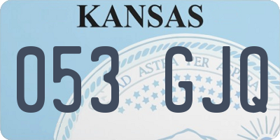 KS license plate 053GJQ