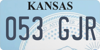 KS license plate 053GJR