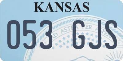 KS license plate 053GJS
