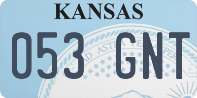 KS license plate 053GNT