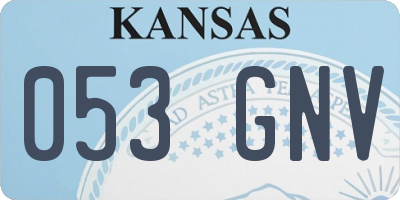 KS license plate 053GNV