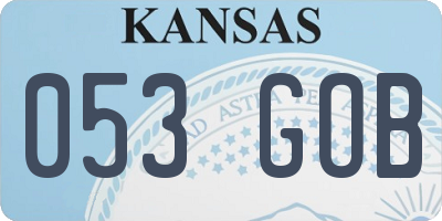 KS license plate 053GOB