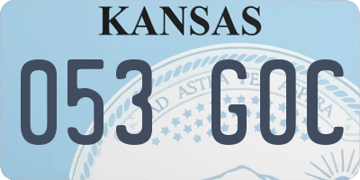 KS license plate 053GOC
