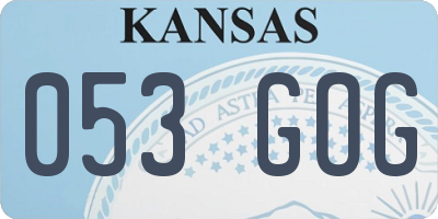 KS license plate 053GOG