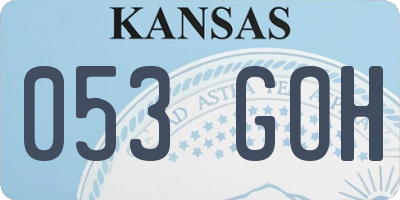 KS license plate 053GOH