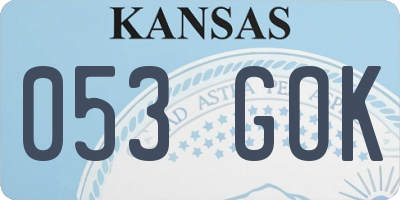 KS license plate 053GOK