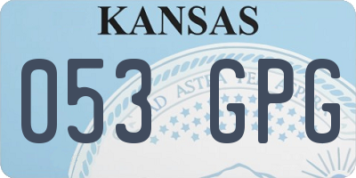 KS license plate 053GPG