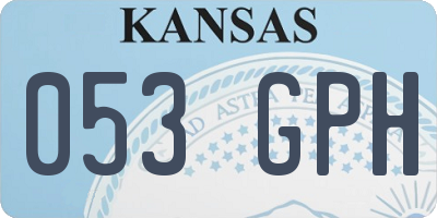 KS license plate 053GPH