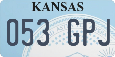 KS license plate 053GPJ