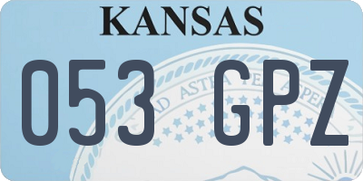 KS license plate 053GPZ
