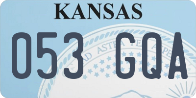 KS license plate 053GQA