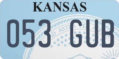 KS license plate 053GUB