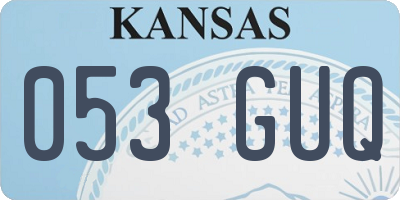 KS license plate 053GUQ