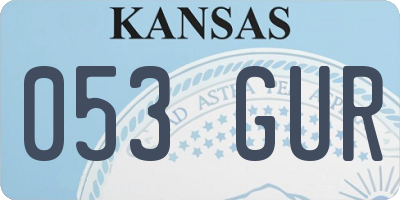KS license plate 053GUR