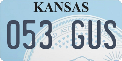 KS license plate 053GUS